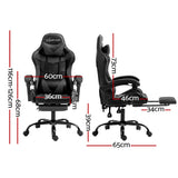 Denham Gaming Chair with Footrest, Grey, view 2