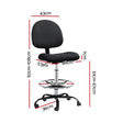 Artiss Black Fabric Drafting Stool Sleek Timeless Design — Allure Home Collections