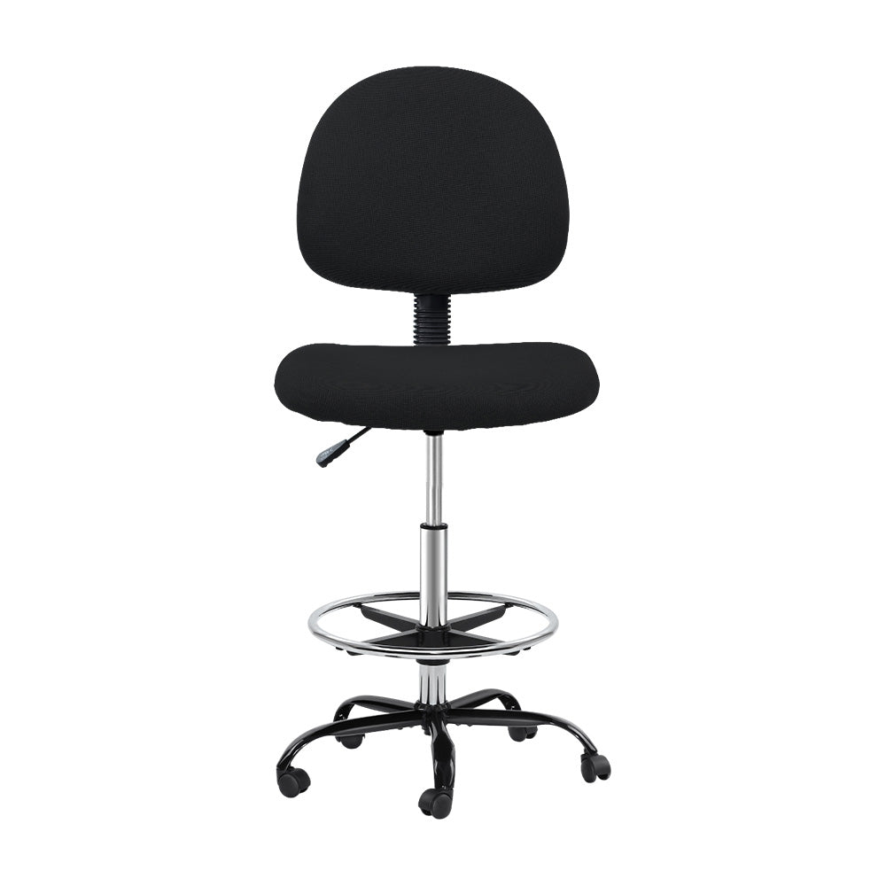 Artiss Black Fabric Drafting Stool Sleek Timeless Design — Allure Home Collections