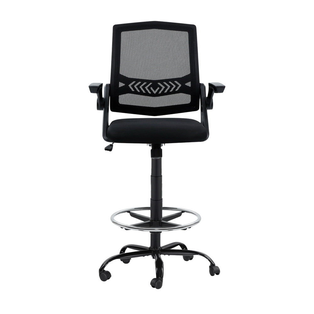 Artiss Black Mesh Drafting Stool with Thick Padded Seat — Allure Home Collections