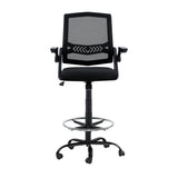 Artiss Black Mesh Drafting Stool with Thick Padded Seat — Allure Home Collections