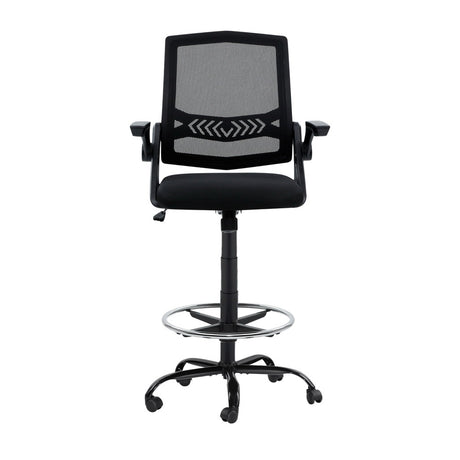 Artiss Black Mesh Drafting Stool with Thick Padded Seat — Allure Home Collections