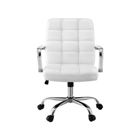 Jurien Bay white faux leather executive office chair, view 3