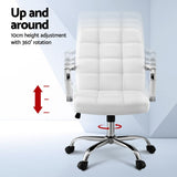 Jurien Bay white faux leather executive office chair, view 4