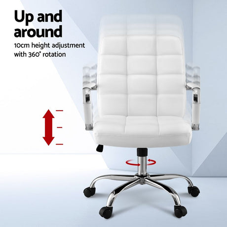 Jurien Bay white faux leather executive office chair, view 4