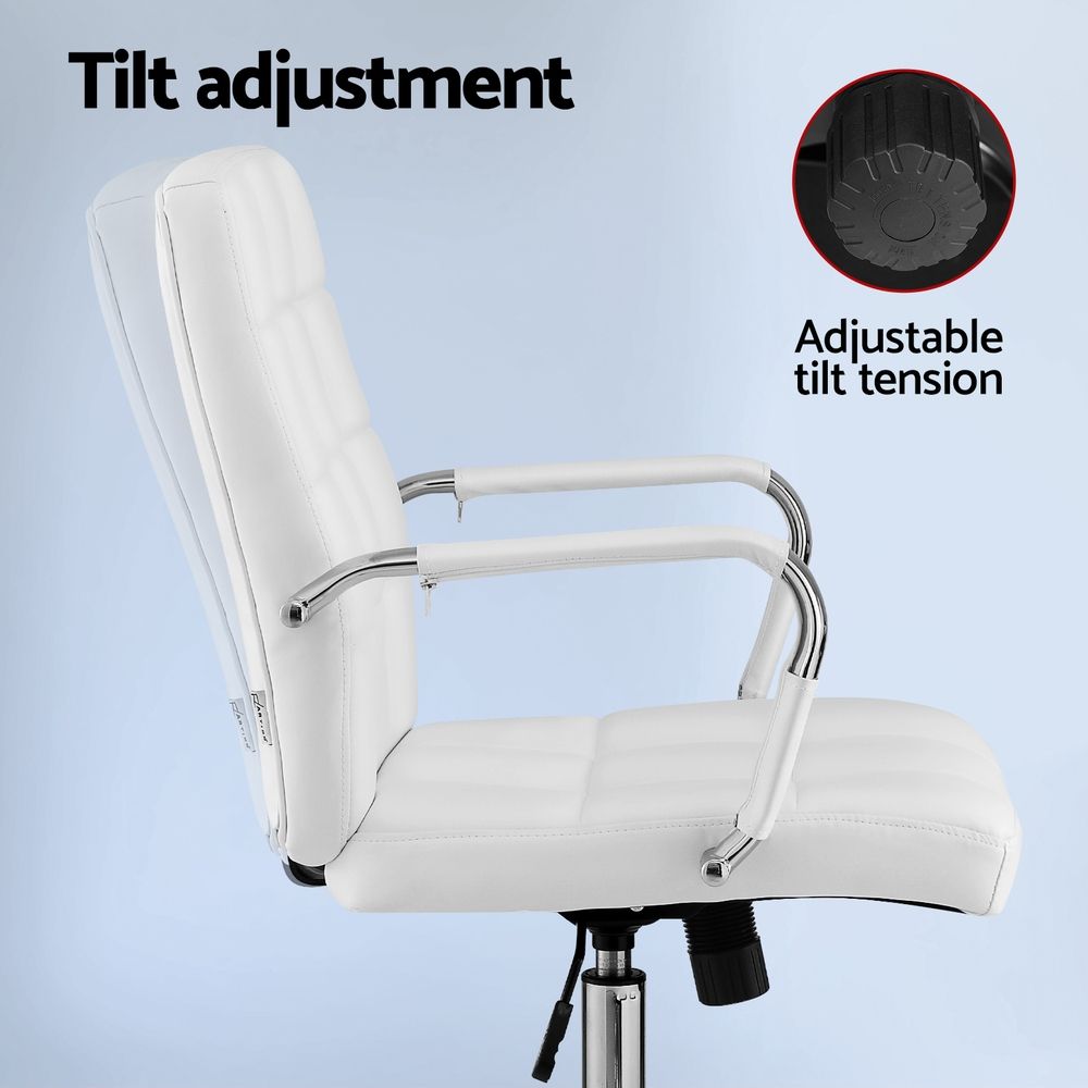 Jurien Bay white faux leather executive office chair, view 5