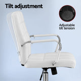 Jurien Bay white faux leather executive office chair, view 5