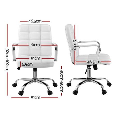 Artiss PU Leather Mid-Back Office Chair Chrome Base — Allure Home Collections