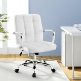 Artiss PU Leather Mid-Back Office Chair Chrome Base — Allure Home Collections