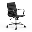 Carnarvon black PU leather mid back office chair with chrome base in a professional office
