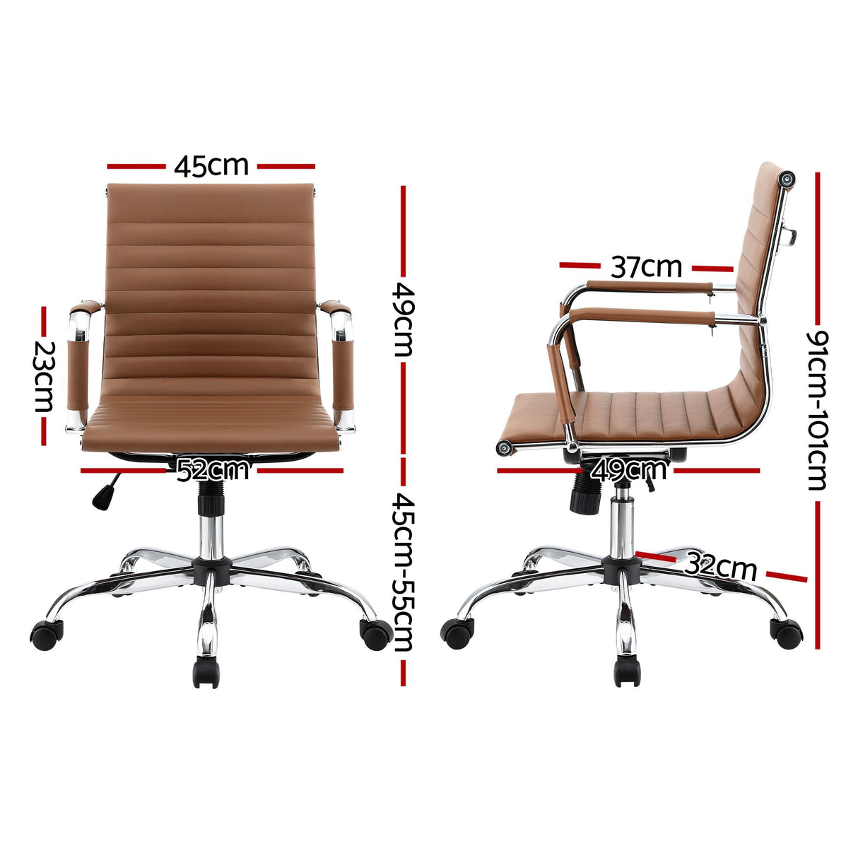 Sorrento Quay brown faux leather executive office chair, view 2