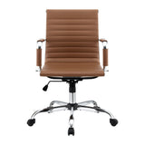 Sorrento Quay brown faux leather executive office chair, view 3