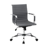 Artiss Mid-Back PU Leather Office Chair Grey 360-Degree Swivel — Allure Home Collections