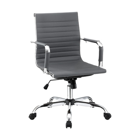 Artiss Mid-Back PU Leather Office Chair Grey 360-Degree Swivel — Allure Home Collections