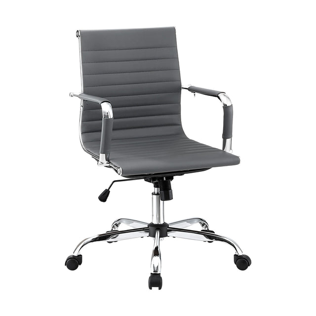 Artiss Mid-Back PU Leather Office Chair Grey 360-Degree Swivel — Allure Home Collections