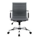 Artiss Mid-Back PU Leather Office Chair Grey 360-Degree Swivel — Allure Home Collections