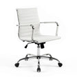 Artiss Mid-Back White PU Leather Office Chair 360-Degree Swivel — Allure Home Collections