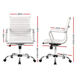 Artiss Mid-Back White PU Leather Office Chair 360-Degree Swivel — Allure Home Collections