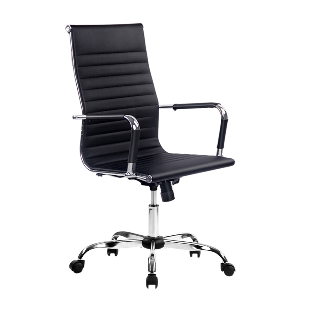 Pemberton black faux leather executive office chair with high back