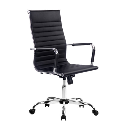 Pemberton black faux leather executive office chair with high back