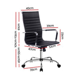 Pemberton black faux leather executive office chair with high back