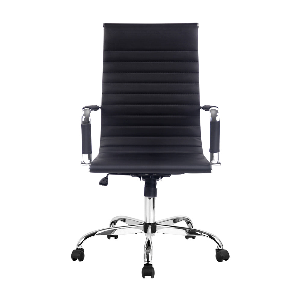 Pemberton black faux leather executive office chair with high back