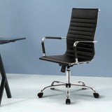 Pemberton black faux leather executive office chair with high back