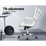 Artiss White High-Back PU Leather Office Chair Full Spine Support — Allure Home Collections
