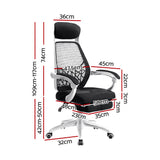 Artiss Mesh Recliner Office Chair Black and White — Allure Home Collections