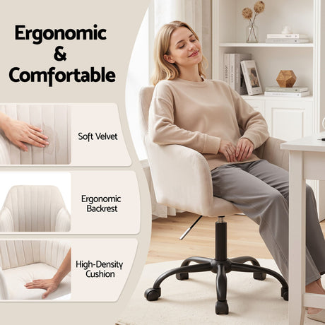 Coral Bay cream velvet office chair