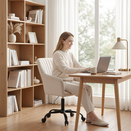 Coral Bay cream velvet office chair
