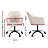 Artiss Cream Velvet Mid-Back Office Chair Dual-Padded Seat — Allure Home Collections