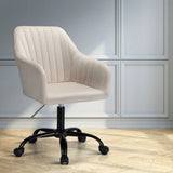 Artiss Cream Velvet Mid-Back Office Chair Dual-Padded Seat — Allure Home Collections