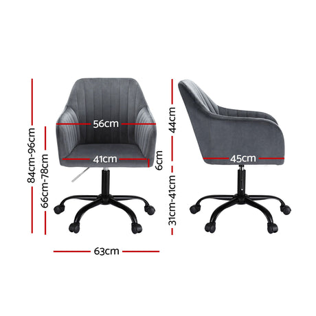 Coral Bay dark grey velvet office chair