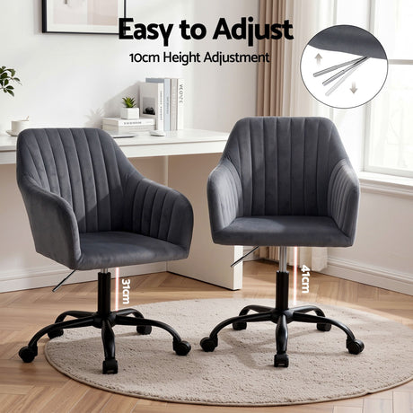 Coral Bay dark grey velvet office chair