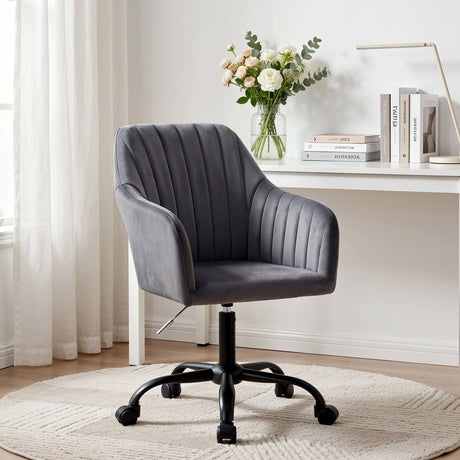 Coral Bay dark grey velvet office chair