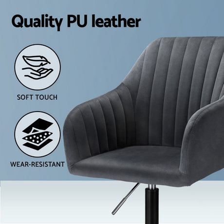 Artiss Dark Grey Velvet Mid-Back Office Chair Dual-Padded Seat — Allure Home Collections