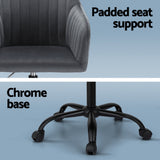 Artiss Dark Grey Velvet Mid-Back Office Chair Dual-Padded Seat — Allure Home Collections