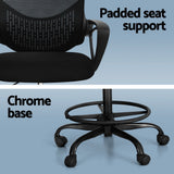 Mandurah black mesh drafting chair with footrest ring