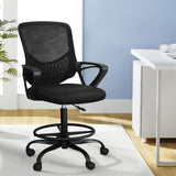 Mandurah black mesh drafting chair with footrest ring