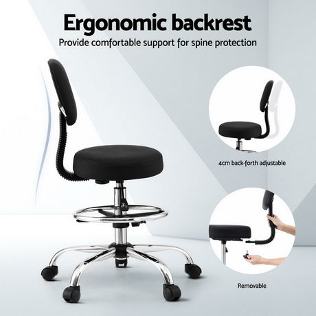 Artiss Ergonomic Black PU Drafting Chair for Standing Desks — Allure Home Collections