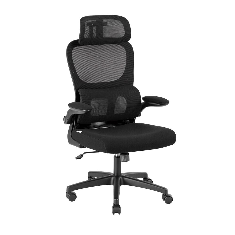 New Norcia black high back ergonomic mesh office chair with adjustable headrest