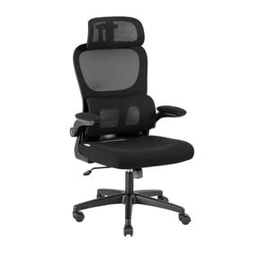 New Norcia black high back ergonomic mesh office chair with adjustable headrest