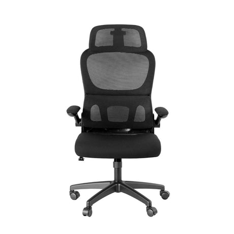 New Norcia black high back ergonomic mesh office chair with adjustable headrest