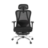Denham black mesh ergonomic office chair with footrest