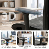 Dunsborough black ergonomic mesh office chair with footrest