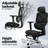 Artiss Black Ergonomic Office Chair with Retractable Footrest — Allure Home Collections