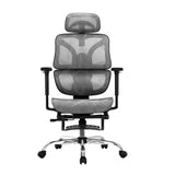 Dunsborough grey ergonomic mesh office chair with footrest