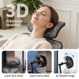 Dunsborough grey ergonomic mesh office chair with footrest