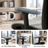 Dunsborough grey ergonomic mesh office chair with footrest